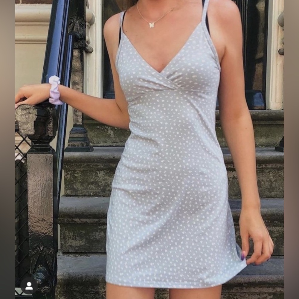 Brandy Melville Light Blue Floral Mini Dress Size XS-M
